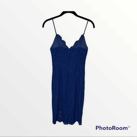 LULU'S Royal Blue Lace. V Neck Midi Dress, Size XS - Picture 8 of 8